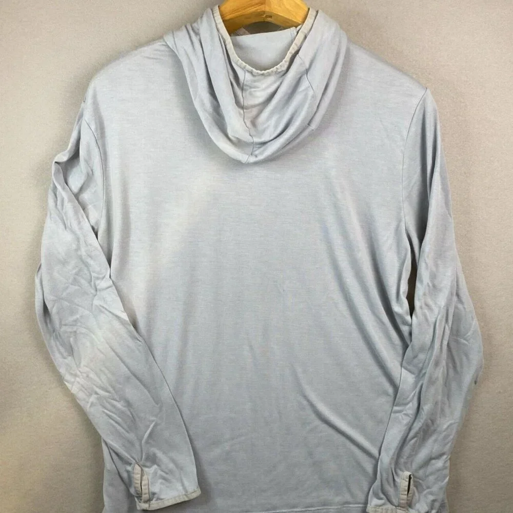 Free‎ Fly Performance Top Womens L Blue Hooded Comfort On Adventure Light Weight - Picture 8 of 11
